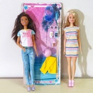 Set of Barbies (blonde and brunette) with new beach accessories